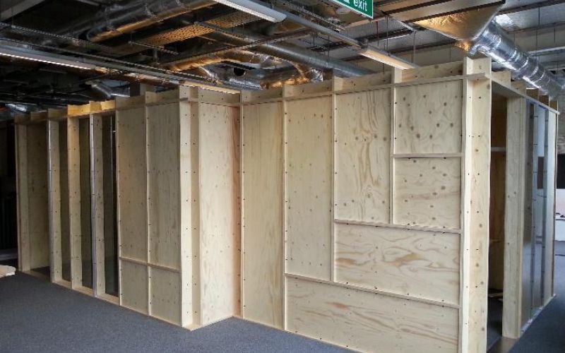 Eco-friendly plywood modular office system designed for Google
